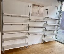 LARGE THREE SECTION INDUSTRIAL SHELVING SYSTEM