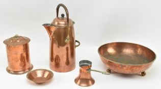 DRYAD LESTER - FIVE PIECES OF ARTS & CRAFTS HAMMERED COPPER