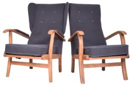 PAIR OF MID CENTURY WINGBACK ARMCHAIRS