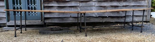 LARGE TWO PART INDUSTRIAL OFFICE DESK / TABLE