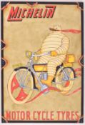 MICHELIN TYRES - OIL ON CANVAS ARTISTS IMPRESSION OF A ENAMEL SIGN