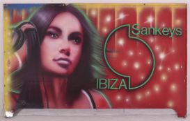 VINTAGE NIGHTCLUB DISCO ADVERTISING SIGN FOR SANKEYS, IBIZA