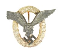 WWII SECOND WORLD WAR GERMAN LUFTWAFFE PILOT OBSERVERS BADGE