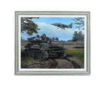 THE DEFENDERS DEFENDER - OIL ON CANVAS LEE LACEY PAINTING