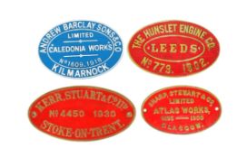 RAILWAYANA - X4 CAST IRON RAILWAY PLAQUES