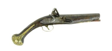 18TH CENTURY INDIAN FLINTLOCK PISTOL