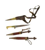 TWO CENTRAL AFRICAN ARM DAGGERS & PERSIAN KARD