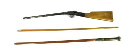 VINTAGE DIANA AIR RIFLE AND SWAGGER STICKS