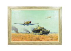 TANKBUSTER - OIL ON BOARD ROGER MIDDLEBROOKS PAINTING