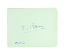 GUY GIBSON (1918-1944) - AUTOGRAPH ON ALBUM PAGE 1943
