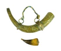 TWO EARLY 20TH CENTURY POWDER FLASKS