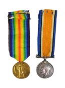 WWI FIRST WORLD WAR BRITISH MEDAL PAIR