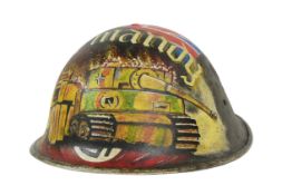 WWII SECOND WORLD WAR BRITISH MKIII HELMET WITH MEMORIAL ARTWORK