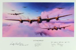 DAMBUSTERS / 617 SQUADRON - LEST WE FORGET - AUTOGRAPHED PRINT