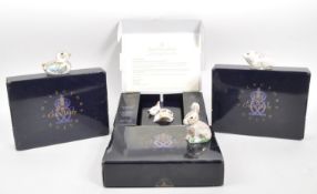 ROYAL CROWN DERBY - FOUR COLLECTORS GUILD PAPERWEIGHTS