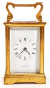 MAPPIN & WEBB BRASS CARRIAGE MANTEL CLOCK