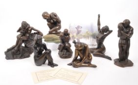 COLLECTION OF BRONZE RESIN ART NOUVEAU STYLE STATUES