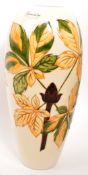 MOORCROFT POTTERY - LARGE CERAMIC CHESTNUT LEAVES VASE