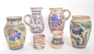 COLLECTION OF HONITON STONEWARE JUGS & VASES