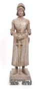 EARLY 20TH CENTURY CAST METAL FIGURE OF JOAN OF ARC