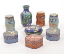 COLLECTION OF VINTAGE CLOISONNE TRINKET POTS