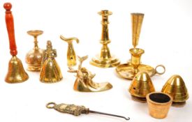 TWO WW1 BRASS SHELL FUSES & OTHER BRASS ITEMS