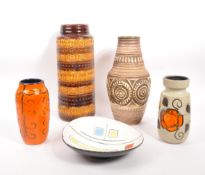 WEST GERMAN POTTERY - COLLECTION OF RETRO CERAMIC VASES