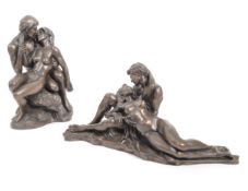 HEREDITIES - TWO BRONZE RESIN NUDE STATUE / FIGURINES