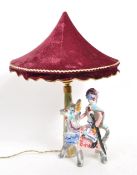 20TH CENTURY ITALIAN CERAMIC CRUSADER / CAROUSEL LAMP
