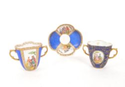 DRESDEN TEACUP AND ANOTHER TEACUP & SAUCER SIGNED AR