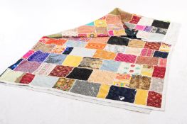 LARGE INDIAN VINTAGE 20TH CENTURY HAND MADE PATCHWORK QUILT