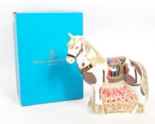 ROYAL CROWN DERBY - LIMITED EDITION WWI WAR HORSE PAPERWEIGHT
