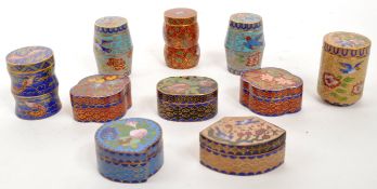 COLLECTION OF VINTAGE CLOISONNE TRINKET POTS