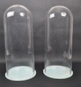 TWO LARGE CONTEMPORARY GLASS DOME DISPLAY CASES