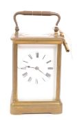 EARLY 20TH CENTURY BRASS CARRIAGE MANTEL CLOCK