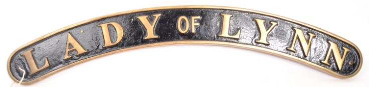 A REPLICA LOCOMOTIVE TRAIN LADY OF LYNN NAMEPLATE