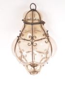 MID 20TH CENTURY BLOWN GLASS CEILING LIGHT SHADE