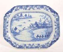 18TH CENTURY CERAMIC BLUE & WHITE CHINESE PLATE
