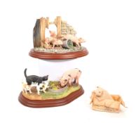 BORDER FINE ARTS - COLLECTION OF THREE PIG FIGURINES