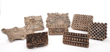 COLLECTION OF VINTAGE HAND CARVED WOODEN PRINTING STAMPS
