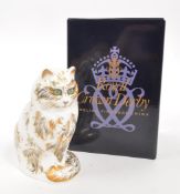 ROYAL CROWN DERBY - FIFI THE CAT PAPERWEIGHT