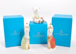 ROYAL CROWN DERBY - LIMITED EDITION LOUIS & CHARLOTTE CATS