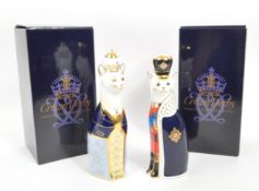 ROYAL CROWN DERBY - ROYAL CAT CATHERINE & ROYAL CAT WILLIAM