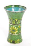 19TH CENTURY CHINESE CLOISONNE ENAMEL GREEN VASE