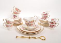 COLCLOUGH & QUEEN ANNE - TWO 20TH CENTURY PORCELAIN PART TEA SETS