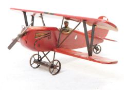 CARVED WOODEN AEROPLANE MODEL