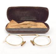 EARLY 20TH CENTURY GILT RIM READING EYE GLASSES