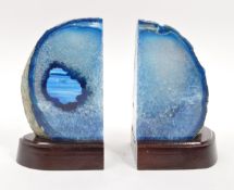 PAIR OF AGATE GEODE BOOKENDS