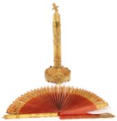 VICTORIAN 19TH CENTURY BRASS PORTABLE TABLE FIRE SCREEN POLE