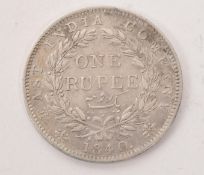 1840 QUEEN VICTORIA ONE RUPEE COIN